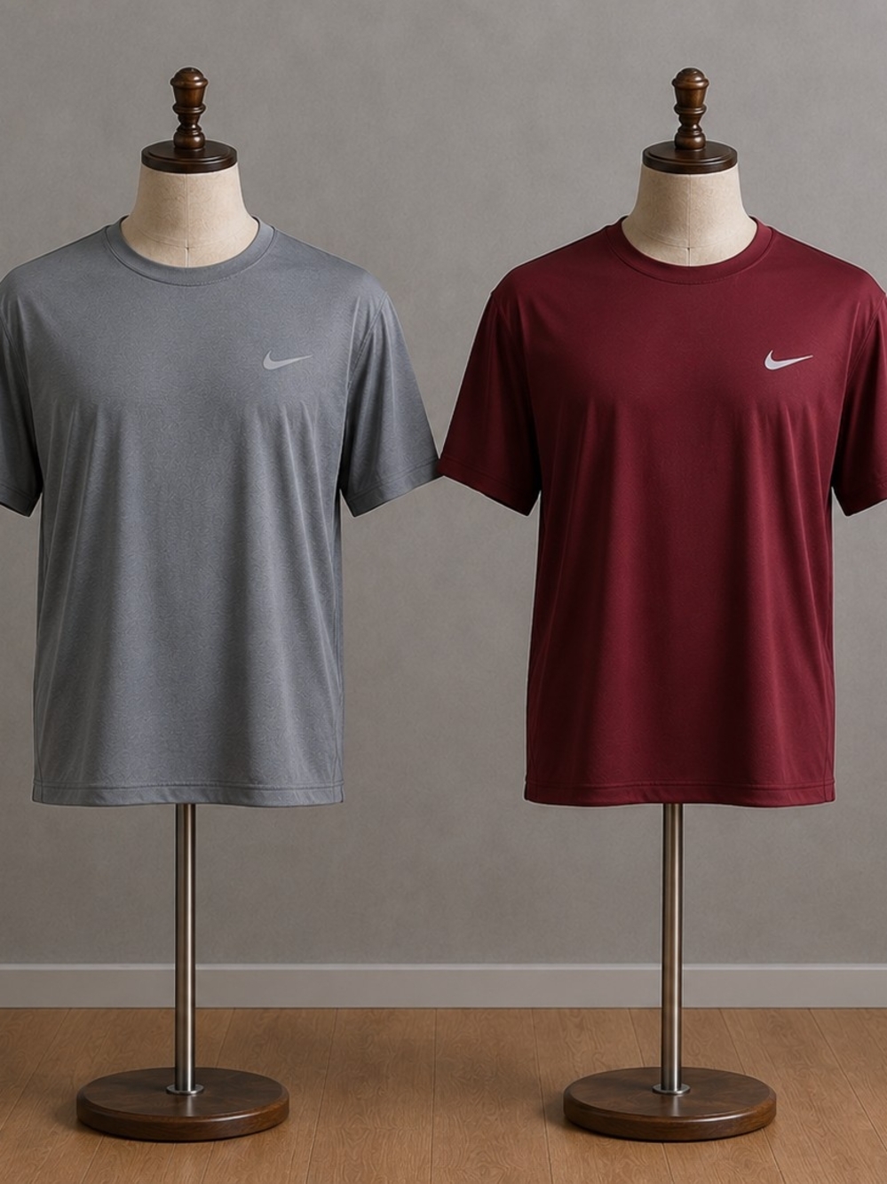 Nike Dri-FIT Running Shirt Bundle Men’s XL Gray Burgundy Athletic Performance